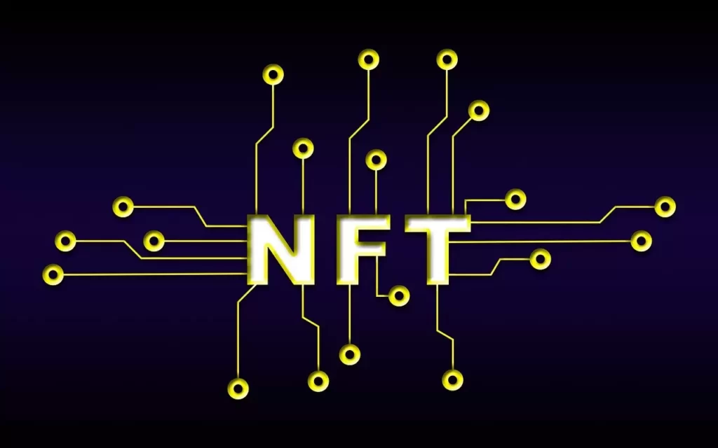 circuit imprimé avec marqué NFT au milieu