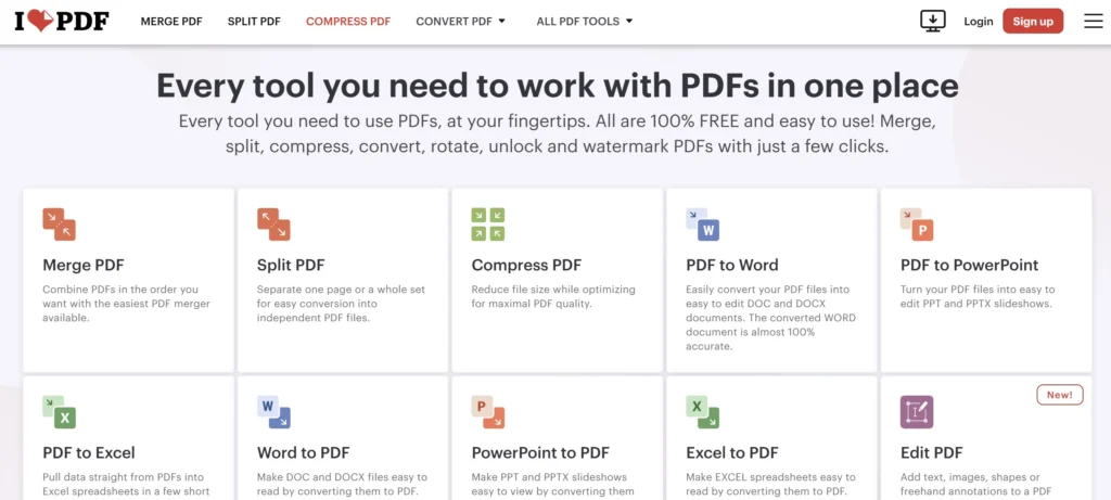 site Ilovepdf