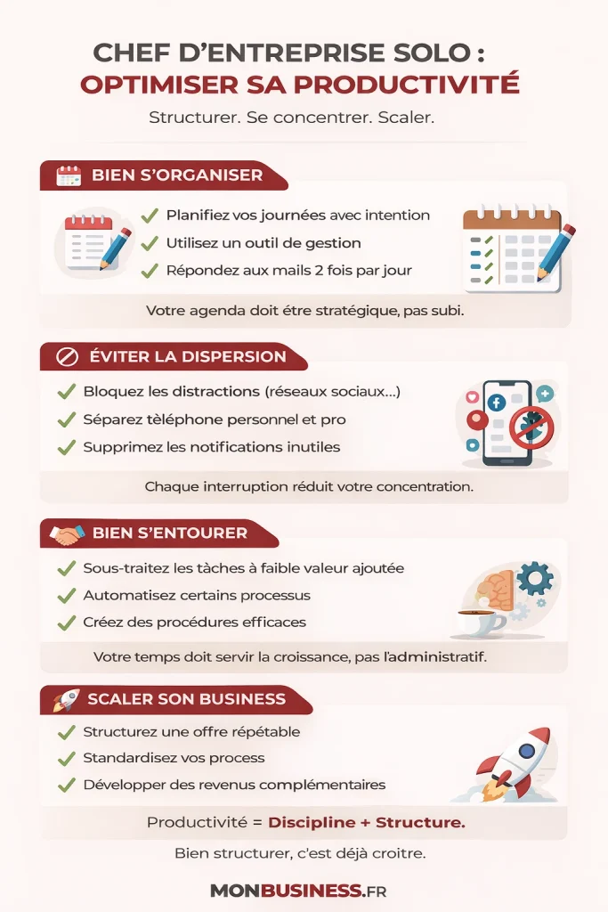 une infographie sur la productivité d'un entrepreneur solo