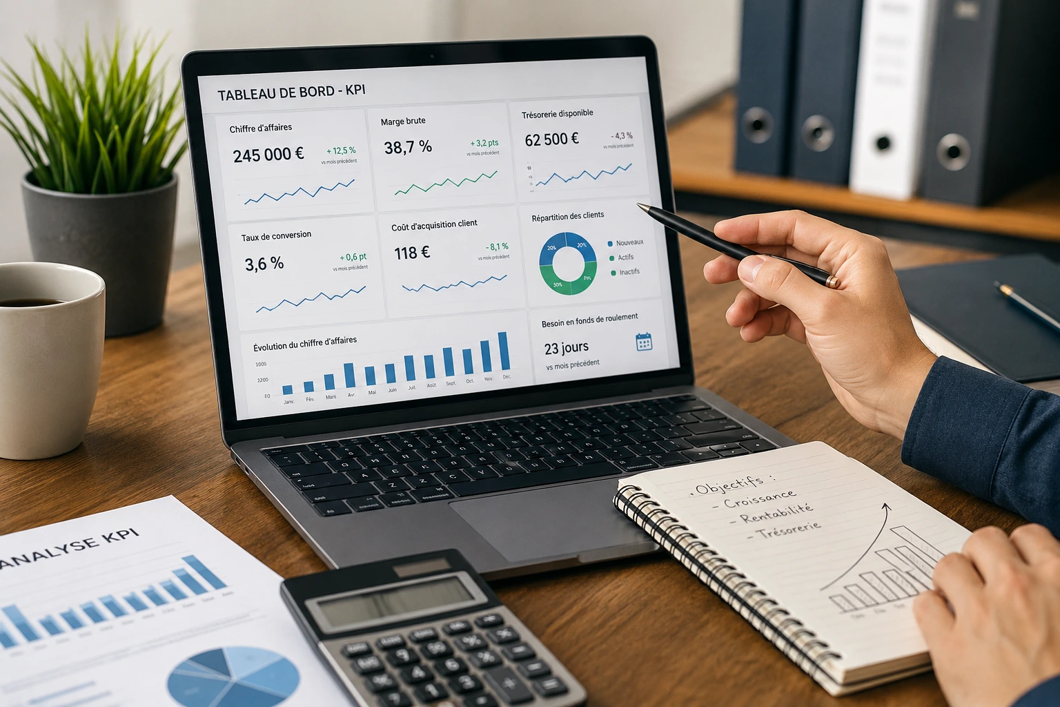 des kpi sur un écran